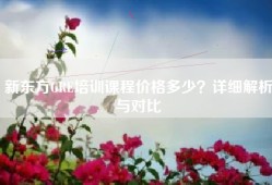 新东方GRE培训课程价格多少？详细解析与对比
