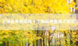 卫康新零售系统（卫康新零售模式制度）