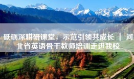 砥砺深耕研课堂，示范引领共成长 ｜ 河北省英语骨干教师培训走进我校