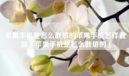 苹果手机是怎么截屏的苹果手机怎样截屏「苹果手机是怎么截屏的」