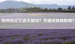 如何给论文选关键词？关键词有啥影响？