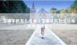 苹果手机怎么分身（苹果手机怎么分身应用免费的）