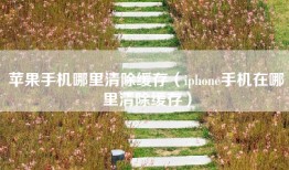 苹果手机哪里清除缓存（iphone手机在哪里清除缓存）