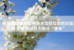 这份来自小小值的深水宝捡垃圾防坑指南 能帮你避开大部分“黑车”