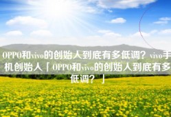 OPPO和vivo的创始人到底有多低调？vivo手机创始人「OPPO和vivo的创始人到底有多低调？」