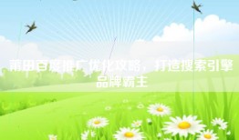 莆田百度推广优化攻略，打造搜索引擎品牌霸主
