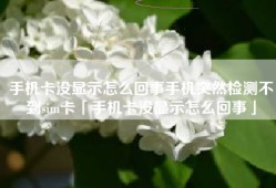 手机卡没显示怎么回事手机突然检测不到sim卡「手机卡没显示怎么回事」
