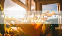 手机被root了怎么恢复（手机被root了怎么恢复正常小米）