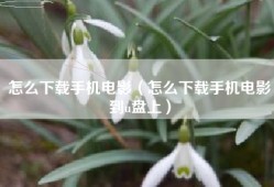 怎么下载手机电影（怎么下载手机电影到u盘上）