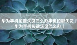 华为手机按键失灵怎么办手机按键失灵「华为手机按键失灵怎么办」