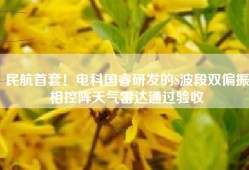 民航首套！电科国睿研发的S波段双偏振相控阵天气雷达通过验收