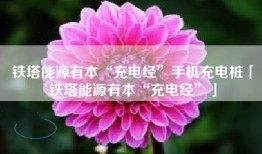 铁塔能源有本“充电经”手机充电桩「铁塔能源有本“充电经”」