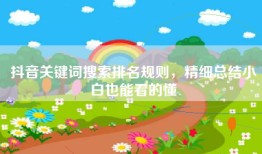 抖音关键词搜索排名规则，精细总结小白也能看的懂