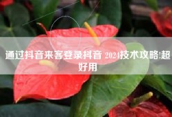 通过抖音来客登录抖音 2024技术攻略!超好用