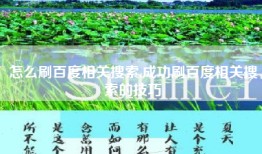 怎么刷百度相关搜索,成功刷百度相关搜索的技巧