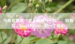 马斯克遭遇“史上最晦气一周”：特斯拉、SpaceX和Twitter没一个省心