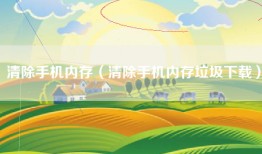 清除手机内存（清除手机内存垃圾下载）