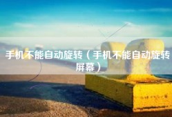 手机不能自动旋转（手机不能自动旋转屏幕）