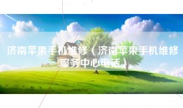 济南苹果手机维修（济南苹果手机维修服务中心电话）
