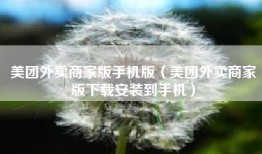 美团外卖商家版手机版（美团外卖商家版下载安装到手机）
