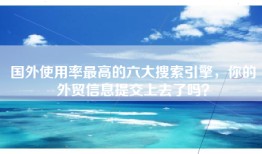国外使用率最高的六大搜索引擎，你的外贸信息提交上去了吗？