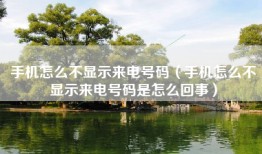 手机怎么不显示来电号码（手机怎么不显示来电号码是怎么回事）