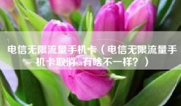 电信无限流量手机卡（电信无限流量手机卡取消sa有啥不一样？）