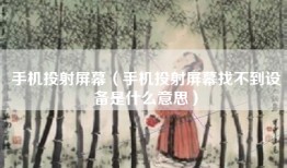 手机投射屏幕（手机投射屏幕找不到设备是什么意思）