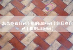 怎么查看自己手机的wifi密码（怎样查自己手机的wifi密码）