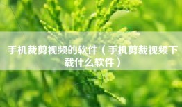 手机裁剪视频的软件（手机剪裁视频下载什么软件）