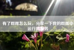 有了群晖怎么玩，分享一下我的群晖中运行的服务