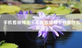 手机看视频卡（手机看视频卡顿是什么原因）