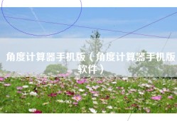 角度计算器手机版（角度计算器手机版软件）