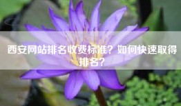 西安网站排名收费标准？如何快速取得排名？