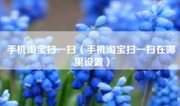 手机淘宝扫一扫（手机淘宝扫一扫在哪里设置）