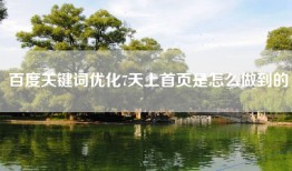 百度关键词优化7天上首页是怎么做到的