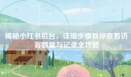 揭秘小红书后台，详细步骤教你查看访客数量与记录全攻略