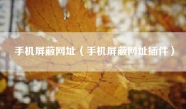 手机屏蔽网址（手机屏蔽网址插件）