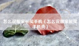 怎么说服家长买手机（怎么说服家长买手机壳）