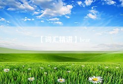 【词汇精讲】bear