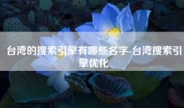 台湾的搜索引擎有哪些名字-台湾搜索引擎优化
