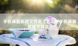 手机桌面新建文件夹（怎么在手机桌面新建文件夹）