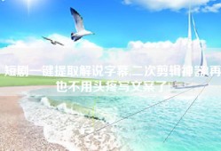 短剧一键提取解说字幕,二次剪辑神器!再也不用头疼写文案了!