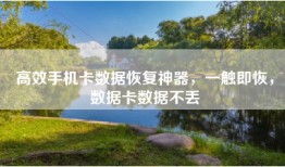 高效手机卡数据恢复神器，一触即恢，数据卡数据不丢