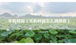 手机时间（手机时间怎么调颜色）