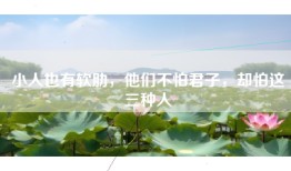 小人也有软肋，他们不怕君子，却怕这三种人