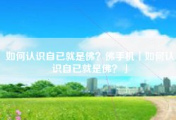 如何认识自已就是佛？佛手机「如何认识自已就是佛？」