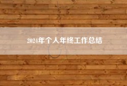 2024年个人年终工作总结