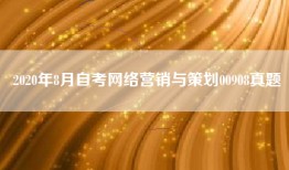 2020年8月自考网络营销与策划00908真题