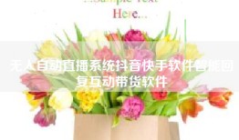 无人自动直播系统抖音快手软件智能回复互动带货软件